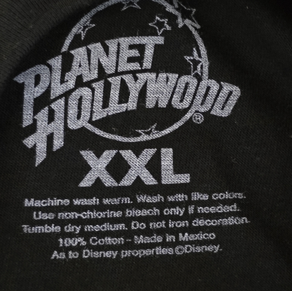 BNWT Planet Hollywood Disney Springs Black Graphic T-Shirt 2XL Disney Tee B56 - Picture 3 of 5
